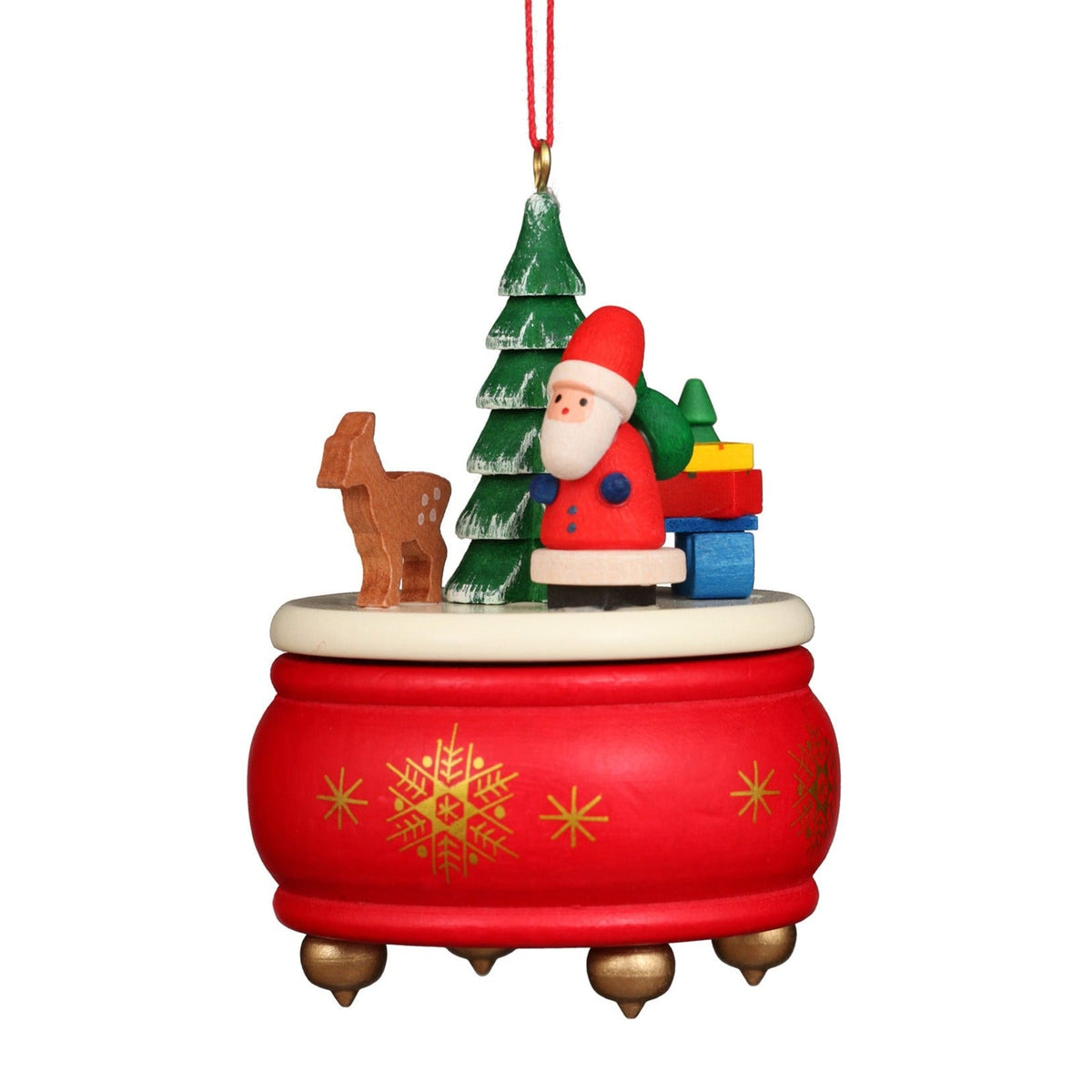 Music Box Red Santa Christmas Tree Decoration The German Christmas Shop