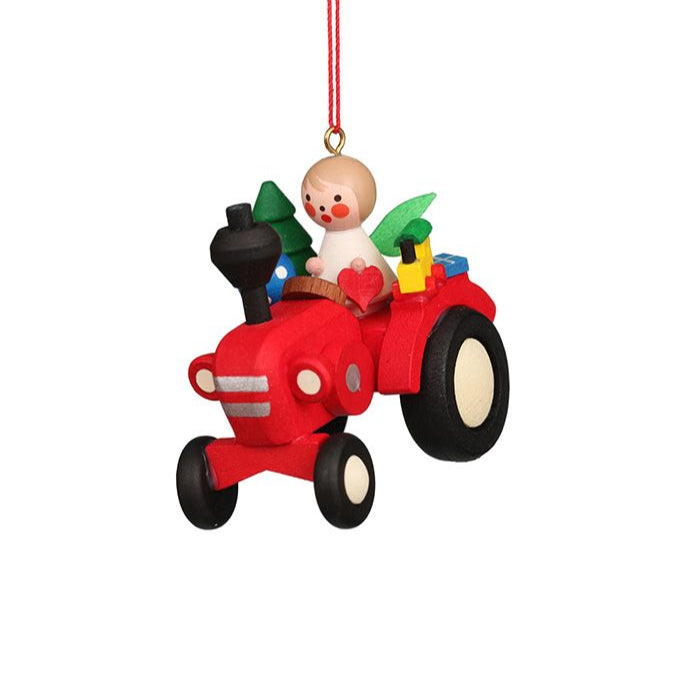 Farmer Angel on Tractor - Christmas tree decoration