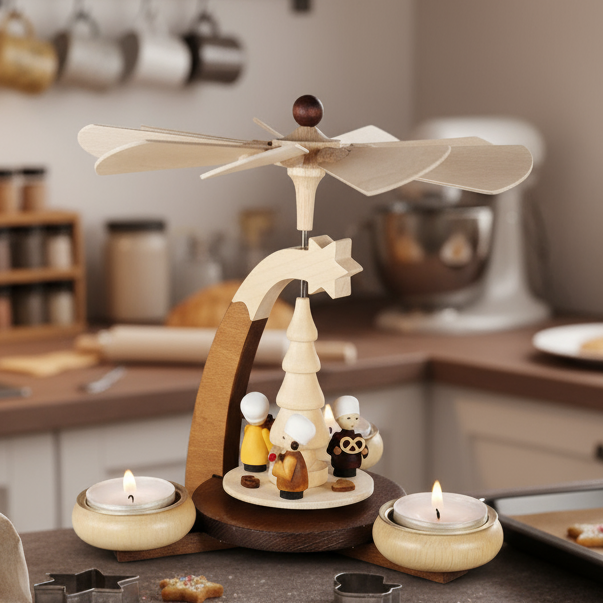 Christmas Pyramid + Free pack of Candles - Christmas Bakery