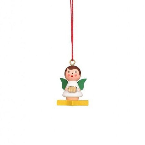Mini angel - Floating on a Colourful Star - Christmas tree decoration