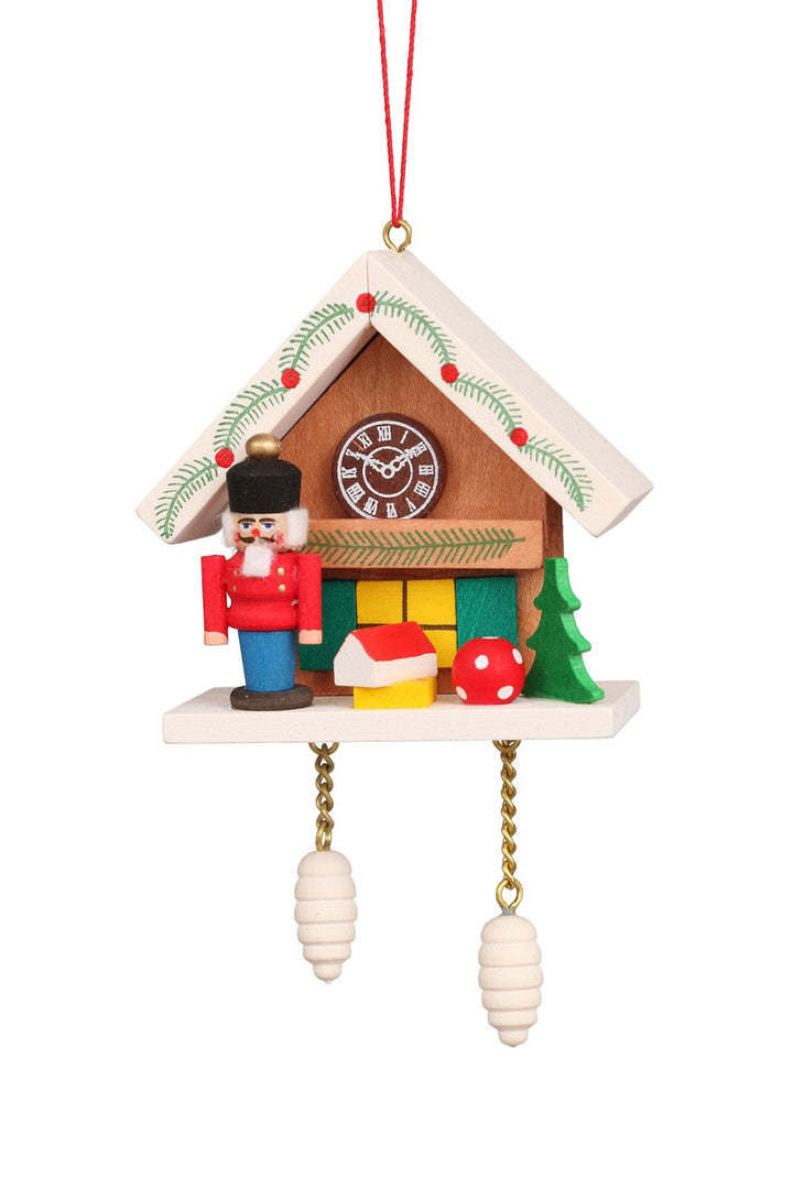 Cuckoo Clock - Nutcracker under Snow-capped Roof - Christmas tree decoration