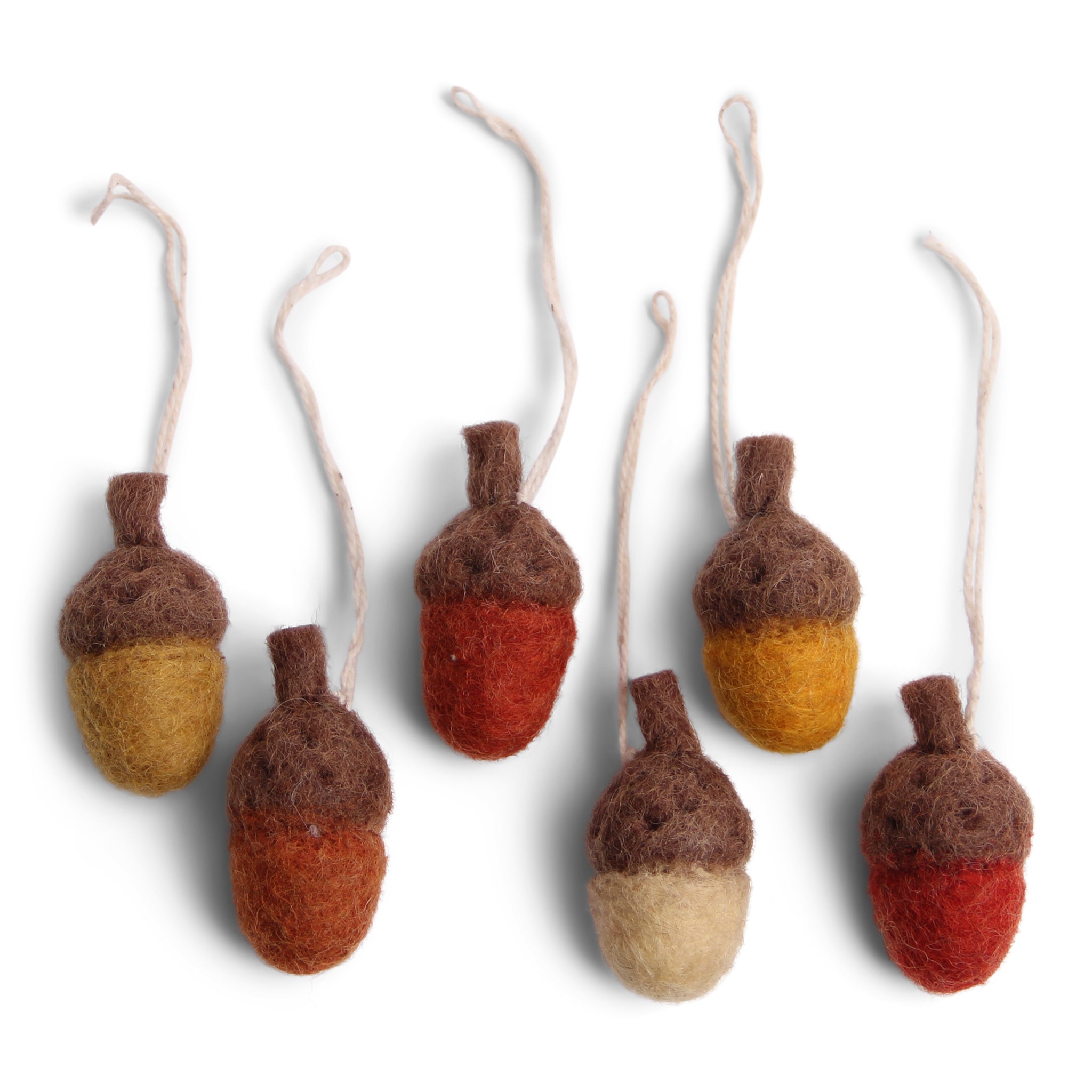 Fall Hanging Decoration - Little Acorns in Russet Tones (Set of 6)