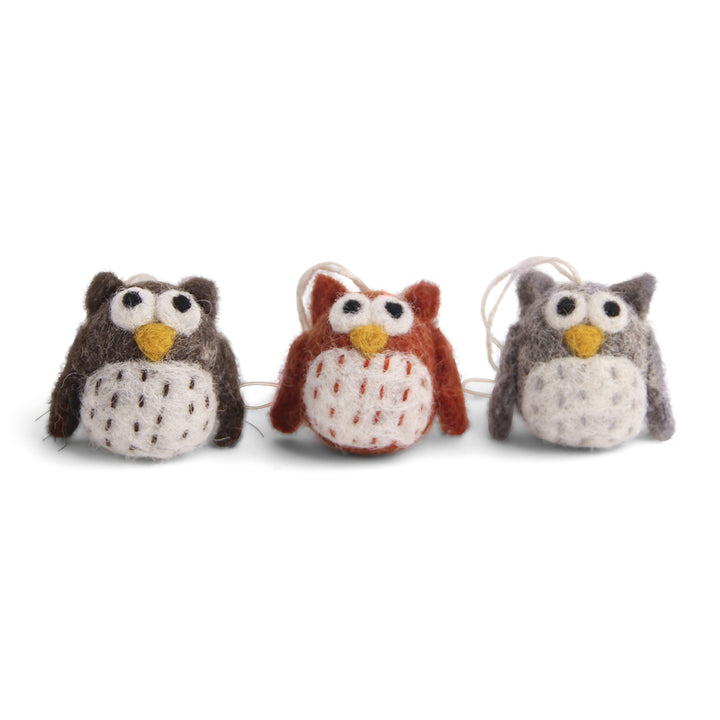 Easter Birds -  Friendly Owls (Set of 3 mini) - Hanging Decorations