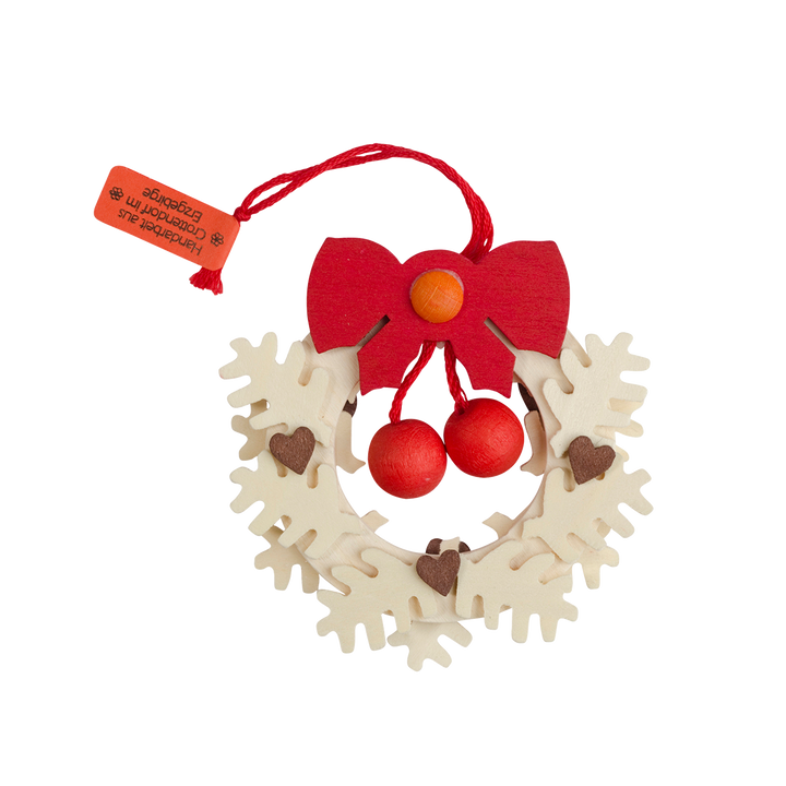 Textured Wreath with Hearts - Christmas tree decoration