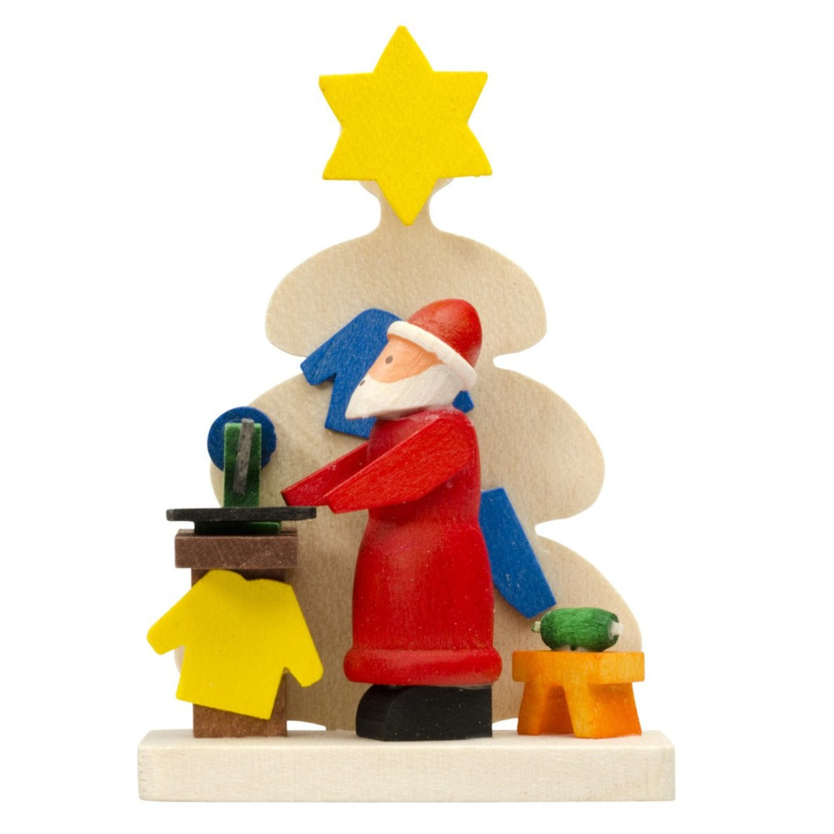 Under the tree with Santa sewing - Christmas tree decoration