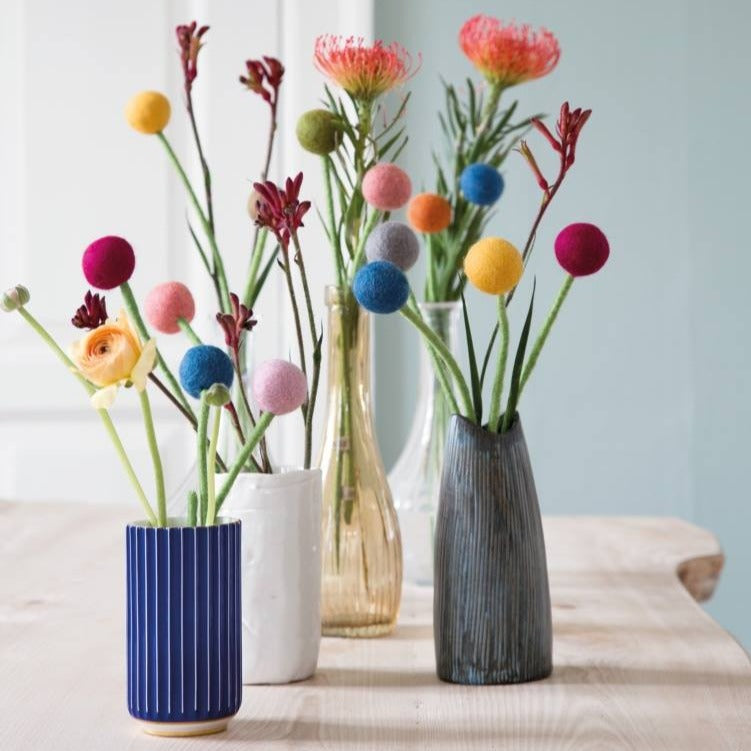 Felt Flowers - Blossom Medium (3.5cm) - Blue (Aqua)