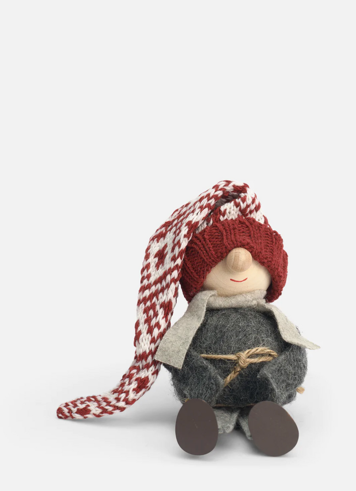 Tomte Gnome - Cousin Gustav (Red Knitted Cap)