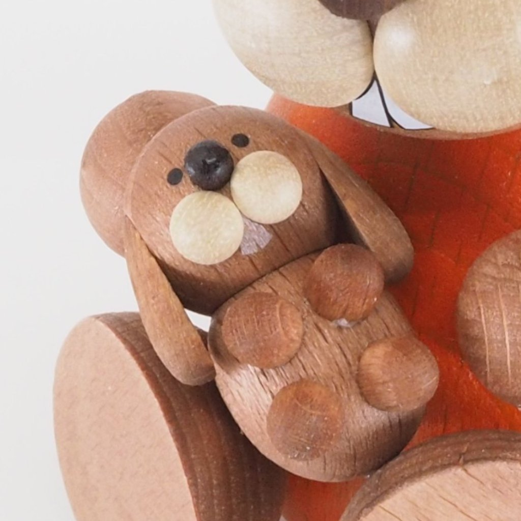 Osterhase Collectible - Bunny Girl Sitting with Baby Bunny