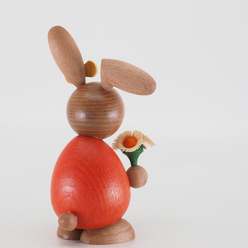 Osterhase Collectible - Bunny Girl with Bunch of Flowers