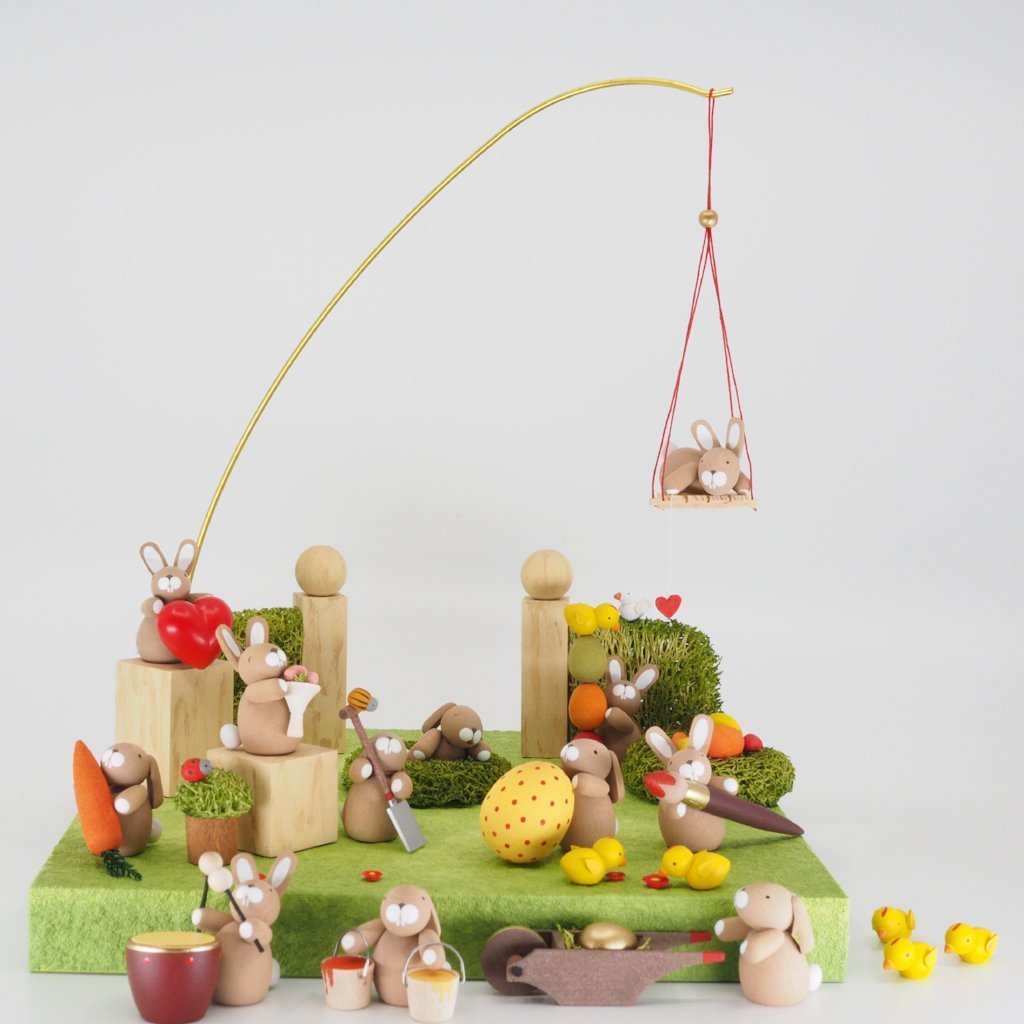 Premium Easter Bunny - Easter Bunny with paintbrush