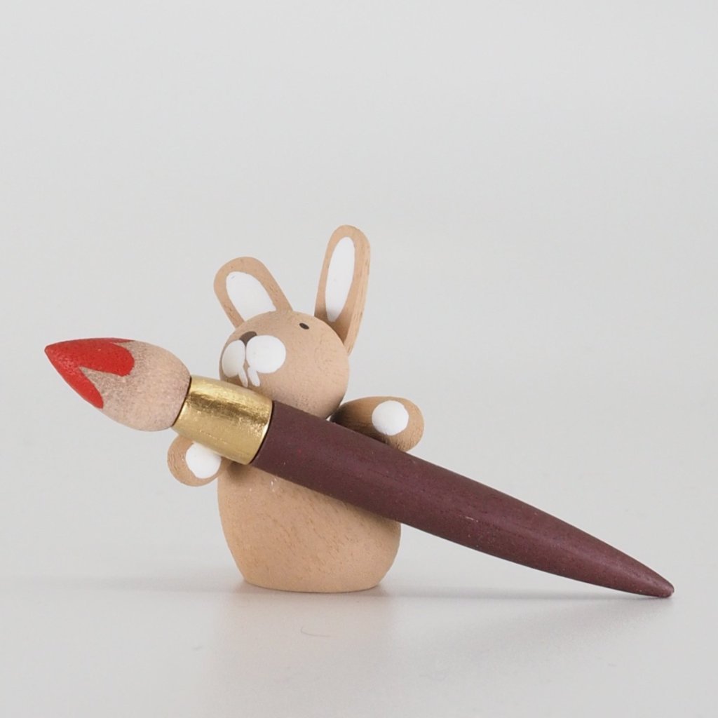 Premium Easter Bunny - Easter Bunny with paintbrush