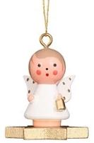 Mini angel - Floating on a Golden star - Christmas tree decoration