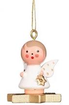 Mini angel - Floating on a Golden star - Christmas tree decoration