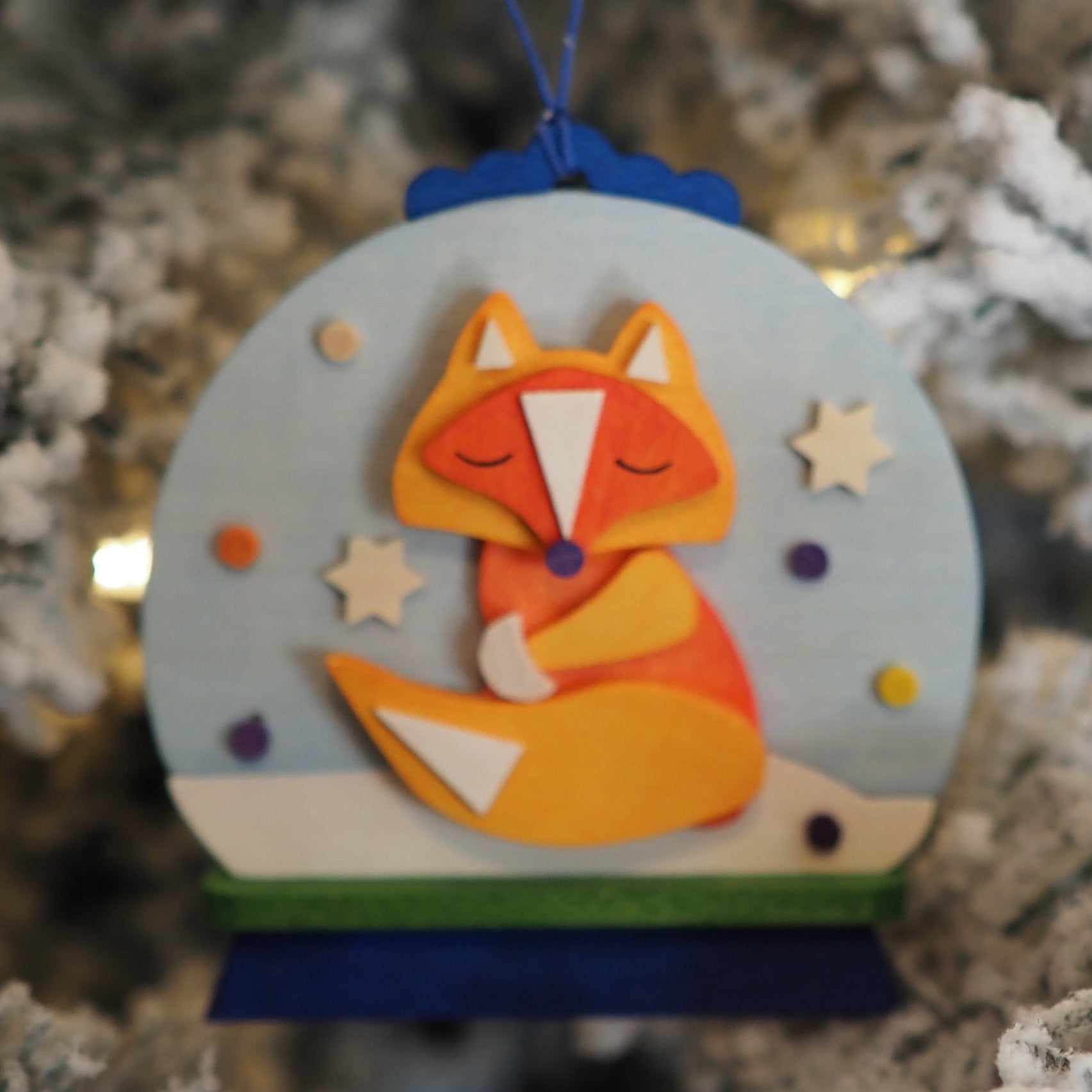 Snow Globe - Felix the Fox - Christmas tree decoration