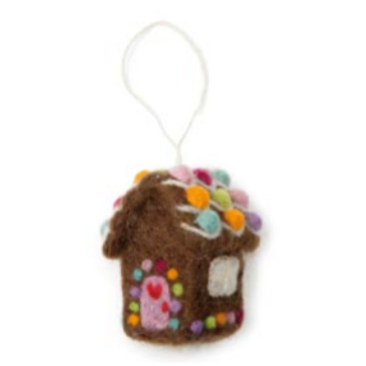 Felt Christmas Tree Decoration - Gingerbread House