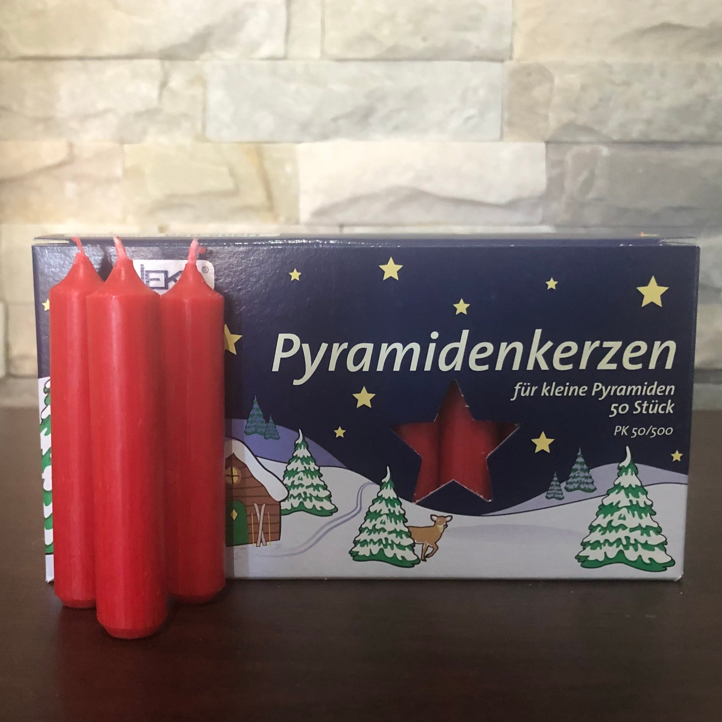 Pyramid Candle - Red 14mm (Box of 50 Regular-size)
